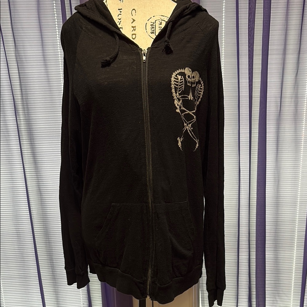 Too Fast Black Skeleton Utility Jacket
